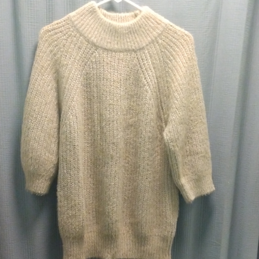 Cozy Cream Women's Pullover 3/4 Length Sleeves Sweater